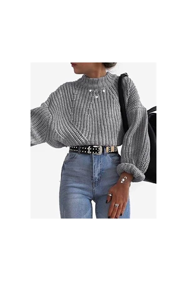 Sethexy Ceinture Strass pour femme Cow-girl de lOuest Bling Ceinture en cuir à clous en cristal pour Jeans Pantalons Noir, 