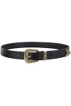 BAOKELAN Ceinture en cuir pour femme - Vintage - Boucle en métal - Pour robe en jean, noir, Fit Waist 30.7"-36.6"
