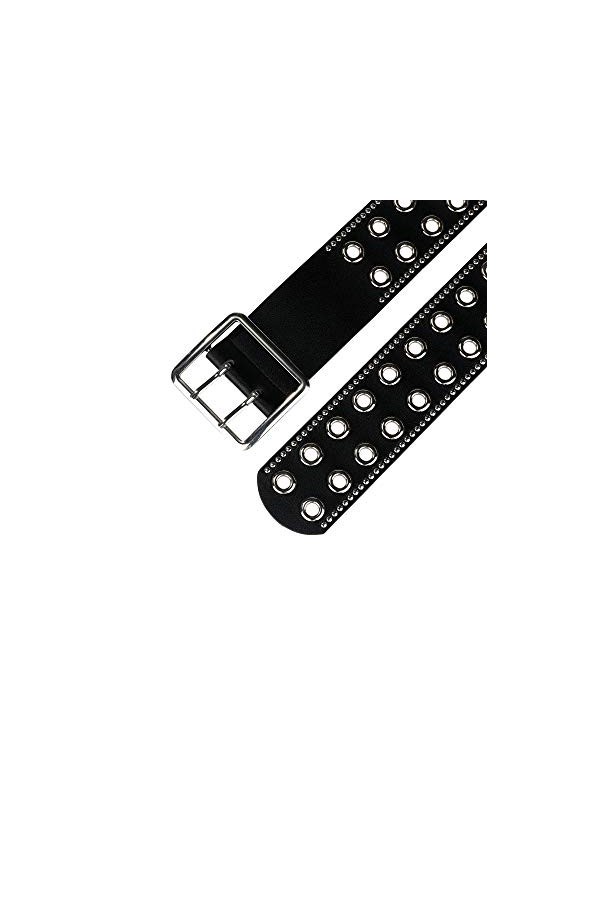 Allegra K Ceinture large à œillets pour femmes pour robes Boucle ardillon en métal Noir 58-84cm/22.83-33.07"