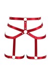 Bansgoth Ceinture porte-jarretelles en tissu extensible pour femme - Rouge - Taille Unique