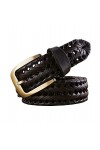 Stevenurr Ceinture tressée en cuir véritable hommes femmes ceintures marron ceinture 100-120cm ceinture décontractée ceinture