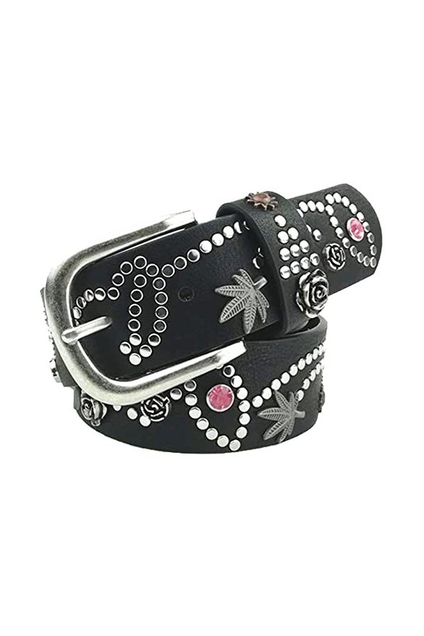 Karoukee Jolie ceinture tendance pour femmes pour jeans, pantalons et shorts, ceinture moderne en cuir mélangé PU et cuir de 