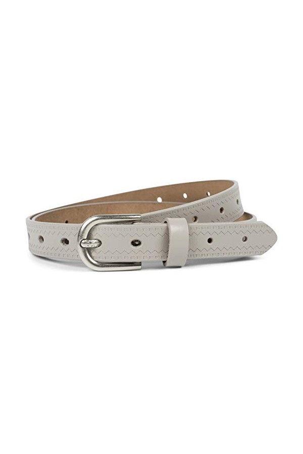 styleBREAKER Ceinture en cuir uni pour dames avec gaufrage aztèque en zigzag et épine gaufrée, raccourcissable 03010110, tail