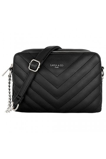 CRAZYCHIC - Sac Bandoulière Matelassé Femme - Petit Sac à Main Chaîne Porté Epaule Cuir PU - Pochette Rectangle 2 Compartimen