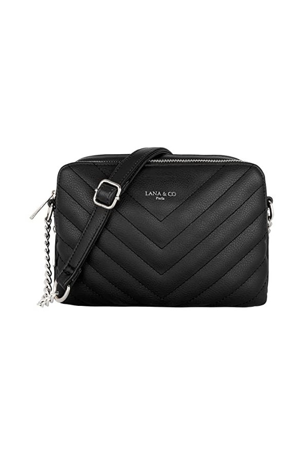 CRAZYCHIC - Sac Bandoulière Matelassé Femme - Petit Sac à Main Chaîne Porté Epaule Cuir PU - Pochette Rectangle 2 Compartimen