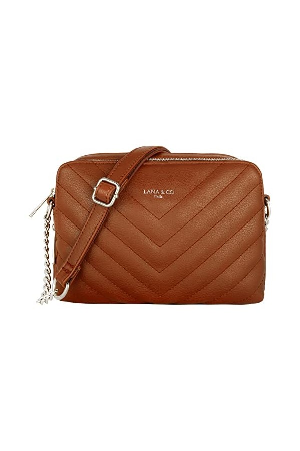CRAZYCHIC - Sac Bandoulière Matelassé Femme - Petit Sac à Main Chaîne Porté Epaule Cuir PU - Pochette Rectangle 2 Compartimen