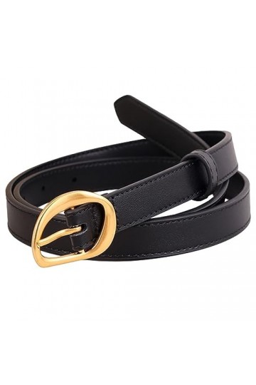 Sylstrap Ceintures en cuir véritable for femmes avec boucle irrégulière, ceinture de mode de luxe for dames robe jeans mantea