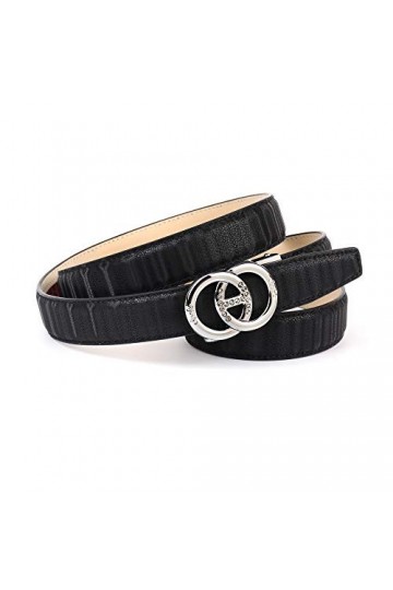 Anthoni Crown Ledergürtel Ceinture, Noir, 55 Femme