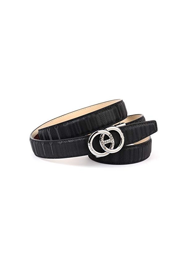 Anthoni Crown Ledergürtel Ceinture, Noir, 55 Femme