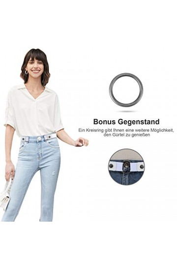 JasGood Lot de 4 ceintures réglables sans boucle pour homme ou femme - Ceinture élastique invisible pour pantalon en jean, 5-