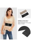 GRACE KARIN Ceinture corset à bouton-pression extensible pour robe large ceintures élastiques, Noir + abricot, L