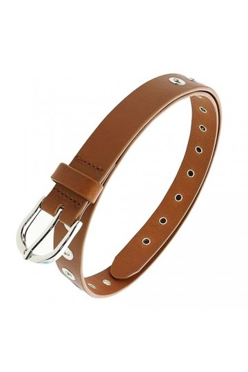 FASHIONGEN - Ceinture femme Cuir à œillets, tannage végétale, fabriqué en France LIBBY - Camel, 75