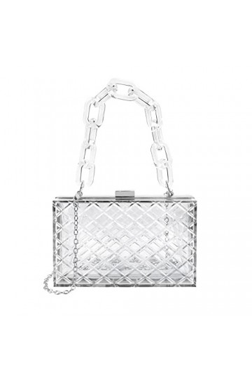 Sac à main transparent en acrylique pour femme, pochette de soirée, sac à main à bandoulière transparent avec poignée pour l