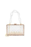 Sac à main transparent en acrylique pour femme, pochette de soirée, sac à main à bandoulière transparent avec poignée pour l