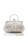BABEYOND Sac à Main Soirée-Pochette Mariage pour femme Clutch 1920s Vintage Perlé Argenté