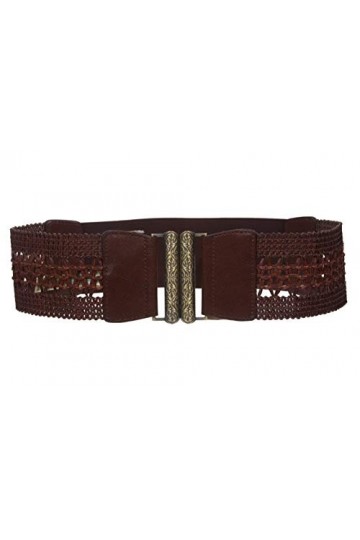 beltiscool Ceinture de gravure tressée extensible pour femme - Marron - S/M - 28"-32"