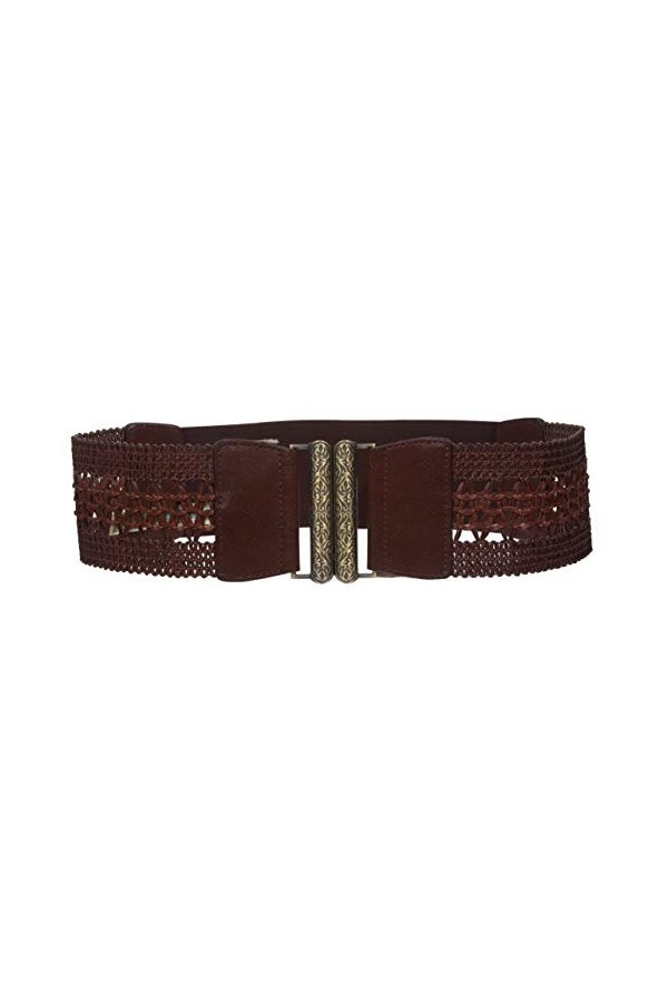 beltiscool Ceinture de gravure tressée extensible pour femme - Marron - S/M - 28"-32"