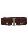beltiscool Ceinture de gravure tressée extensible pour femme - Marron - S/M - 28"-32"