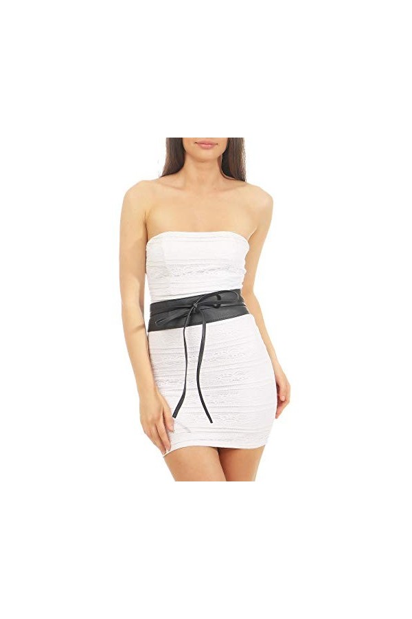 malito Femme Taille Ceinture Cuir Souple large bande lier G100 bleu 