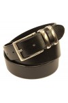 ITALOITALY - Ceinture en cuir véritable avec double boucle en métal, env. 3,5 cm de large, noir, fabriquée à la main, fabriqu