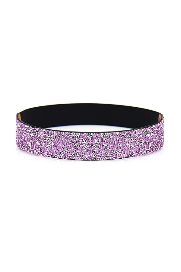 Suyi Extensible Strass Ceinture Cristal Élastique Large Taille Ceinture Brillant Bling Ceintures pour Femmes Robe Rhinestone 