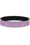 Suyi Extensible Strass Ceinture Cristal Élastique Large Taille Ceinture Brillant Bling Ceintures pour Femmes Robe Rhinestone 