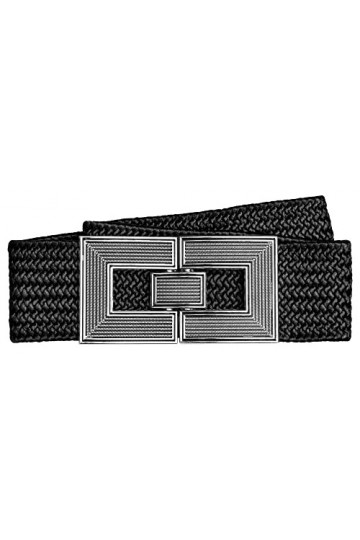 Caspar GU328 Ceinture élastique large pour femme avec boucle en métal élégante, Noir , 80 [für Körperumfang 95-105 cm]