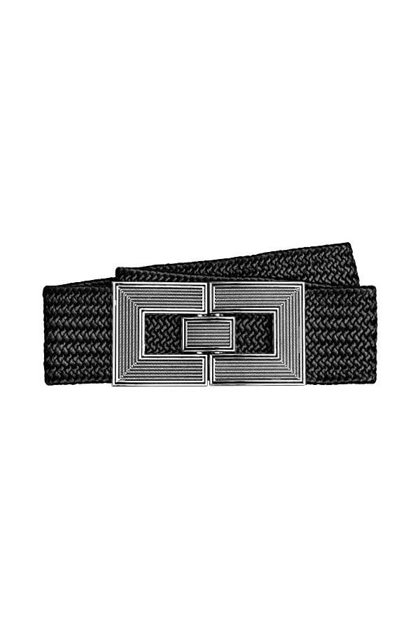 Caspar GU328 Ceinture élastique large pour femme avec boucle en métal élégante, Noir , 80 [für Körperumfang 95-105 cm]