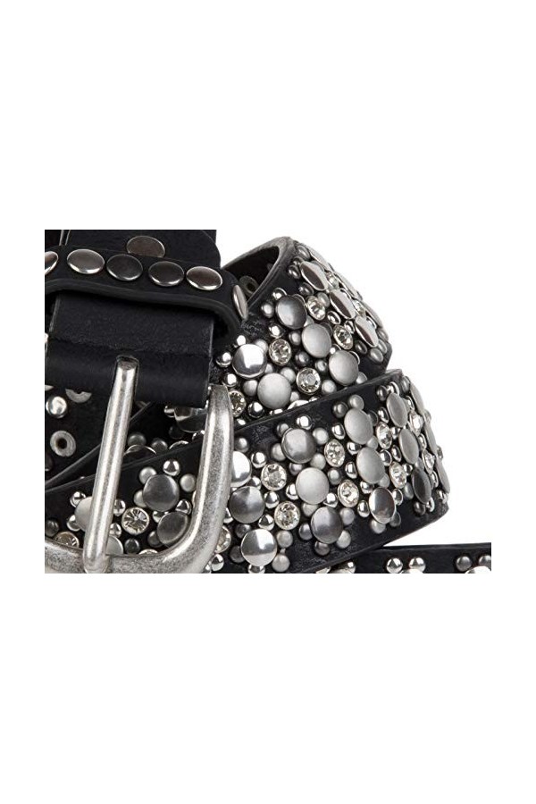 styleBREAKER Ceinture élégante au design vintage avec des rivets et des strass, ajustable, femme 03010052, couleur:Noir, tail