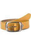 styleBREAKER ceinture en cuir véritable uni avec surface brillante et grosse boucle, longueur ajustable, unisexe 03010104, ta