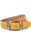 styleBREAKER ceinture en cuir véritable uni avec surface brillante et grosse boucle, longueur ajustable, unisexe 03010104, ta