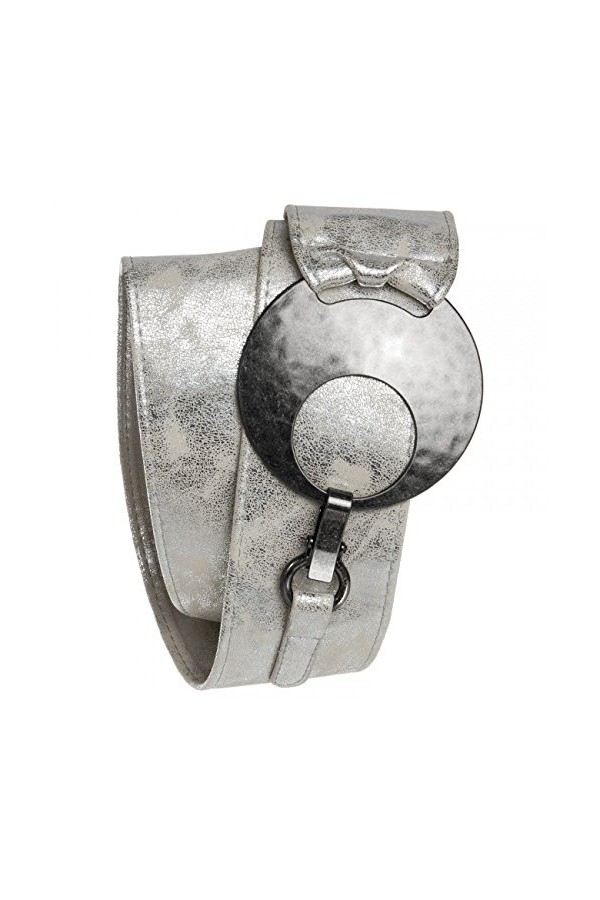 Caspar GU225 Ceinture large pour femme, Taille:80, Couleur:argenté