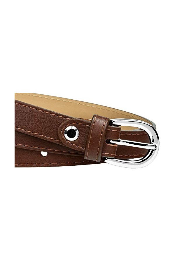 Caspar GU273 Ceinture fine et élégante pour femme, Taille:95, Couleur:chataigne