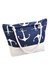OZCHIN Grand sac de plage pour femme - Fournitures de plage - Excellent cadeau danniversaire, de Noël pour femme, Navy Blue,