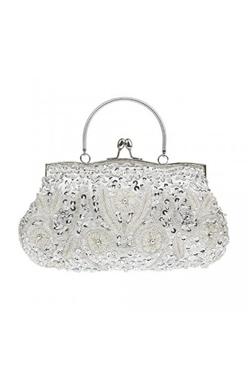 MMYOMI Vintage Fleur en perles brodées en soirée en embrayage Sequin Fête de mariage Sac de bal Nupti Ladies Crossbody Handba