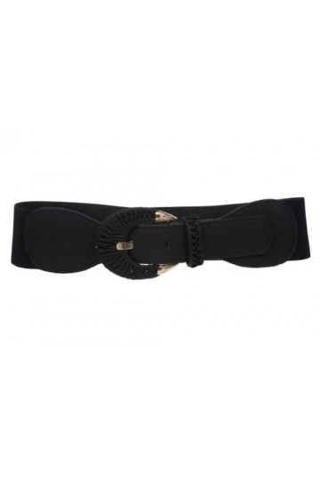 Ceinture élastique semi-couverte pour femme - 7,6 cm de large, Noir , taille unique