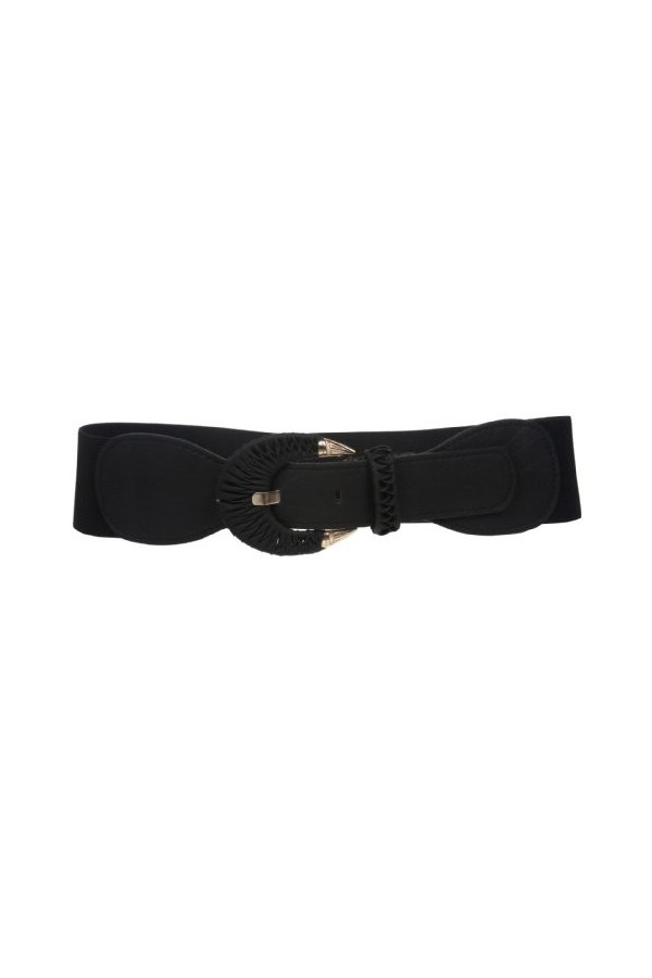Ceinture élastique semi-couverte pour femme - 7,6 cm de large, Noir , taille unique