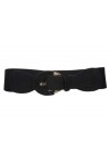 Ceinture élastique semi-couverte pour femme - 7,6 cm de large, Noir , taille unique