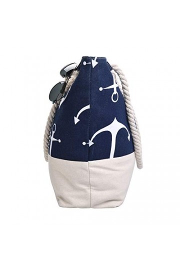 OZCHIN Grand sac de plage pour femme - Fournitures de plage - Excellent cadeau danniversaire, de Noël pour femme, Navy Blue,