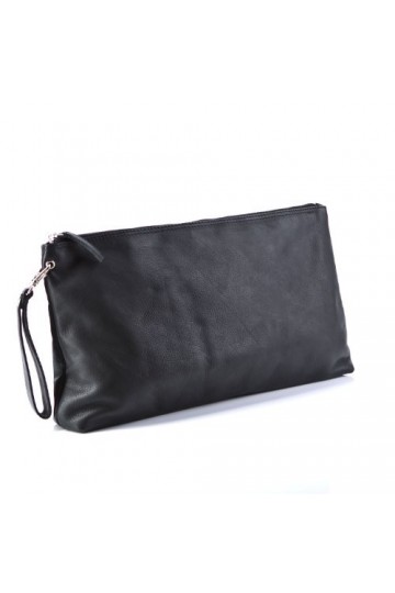 BACCINI pochette JIL cuir véritable | clutch femme noir | sac à main de soirée fait à la main
