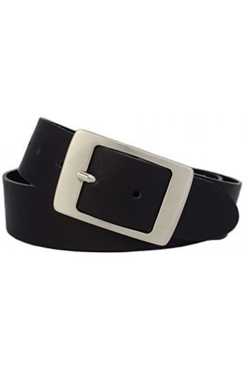 GREEN YARD Ceinture en cuir pour femme Noir – 100 % cuir véritable – 4 cm de large pour jeans – Fabriqué en Allemagne