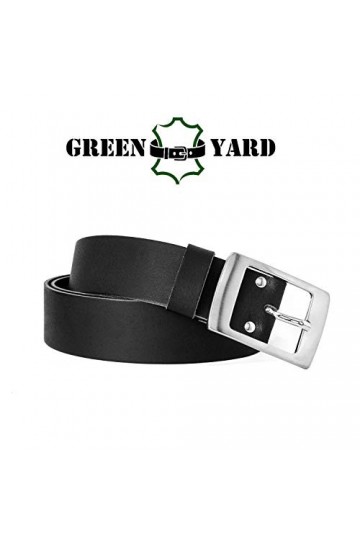 GREEN YARD Ceinture en cuir pour femme Noir – 100 % cuir véritable – 4 cm de large pour jeans – Fabriqué en Allemagne