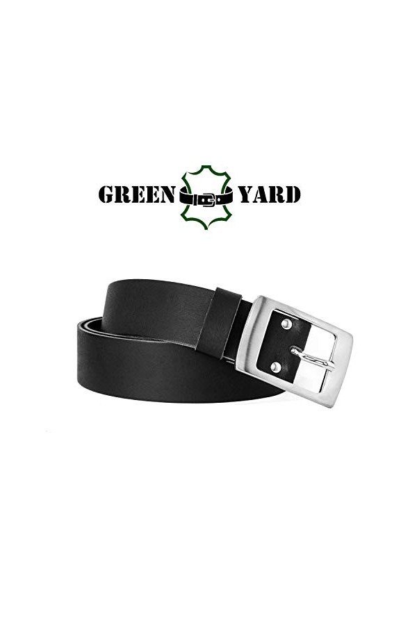 GREEN YARD Ceinture en cuir pour femme Noir – 100 % cuir véritable – 4 cm de large pour jeans – Fabriqué en Allemagne
