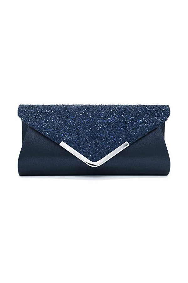 ZIUMUDY Enveloppe de soirée à paillettes scintillantes avec chaîne pour sac à main de mariage, or doré , Medium