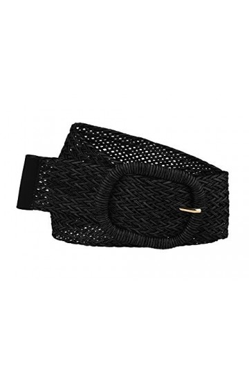 Allegra K Ceintures à taille large pour femmes Ceintures tissées tressées pour robe à boucle Chunky Marron 58-84cm/22.83-33.0