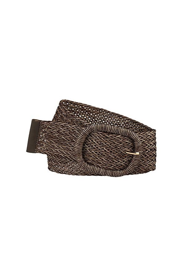 Allegra K Ceintures à taille large pour femmes Ceintures tissées tressées pour robe à boucle Chunky Marron 58-84cm/22.83-33.0