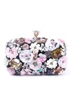 Jywmsc Pochettes Femme Sac de Soirée Fleur Strass Embrayage Bandoulière Sac à Main Noir 