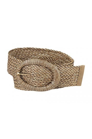 Allegra K Ceintures tissées pour femmes Ceintures de taille large pour le décor de robe réglable Marron 58-84cm/22.83-33.07"