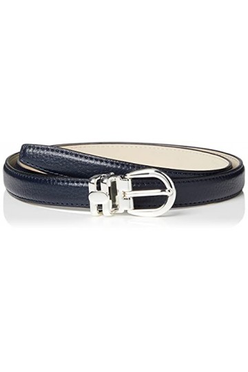 Anthoni Crown Ledergürtel Ceinture, Bleu foncé, 110 cm Femme