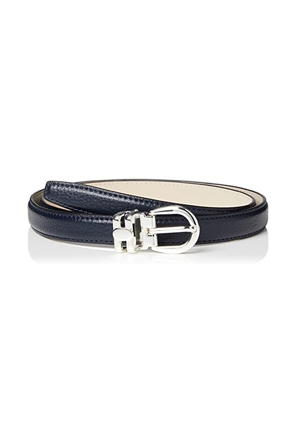 Anthoni Crown Ledergürtel Ceinture, Bleu foncé, 110 cm Femme